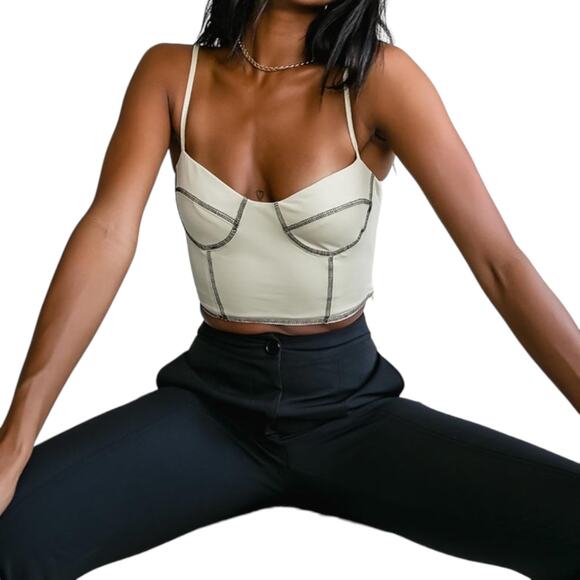 NWT Princess Polly Leilani Top - Beige - US 4 - Picture 8 of 13